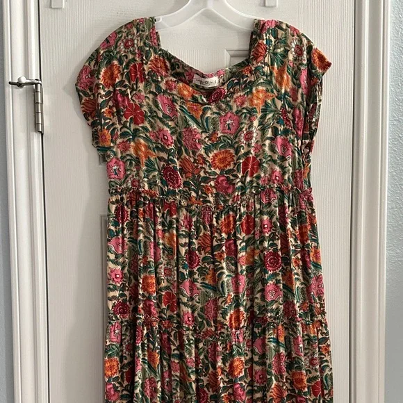 NATURAL LIFE Berkley Maxi Dress Pink Floral Women’s Small Casual Boho Flowy - Picture 2 of 8